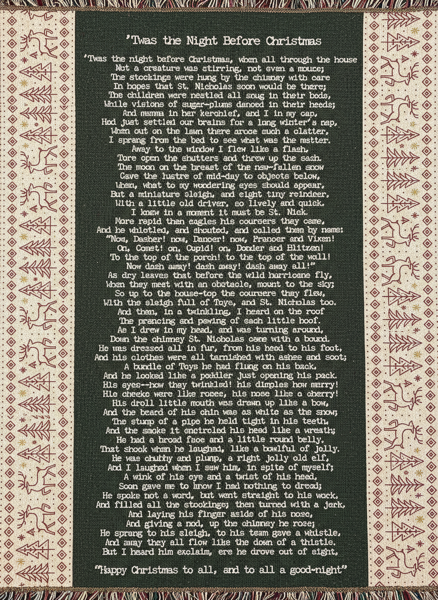 ’Twas the Night Woven Blanket